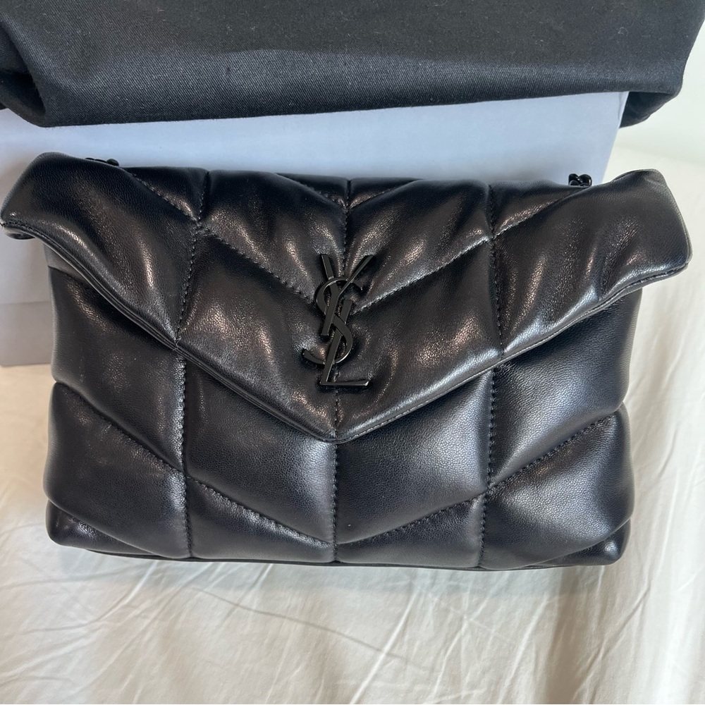 Saint Laurent Black Toy Puffer Crossbody Bag - Picture 3 of 16